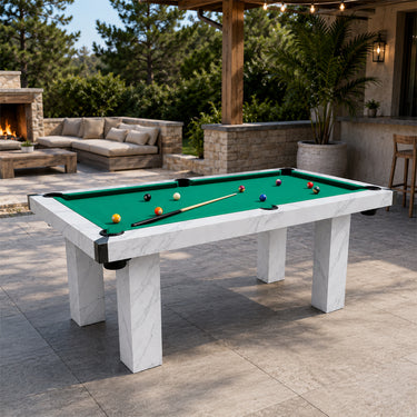 Eeeza Outdoor Marble Pool Table, UV-Resistant & Weatherproof