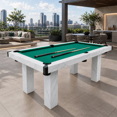 Eeeza Outdoor Marble Pool Table, UV-Resistant & Weatherproof