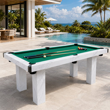 Eeeza Outdoor Marble Pool Table, UV-Resistant & Weatherproof