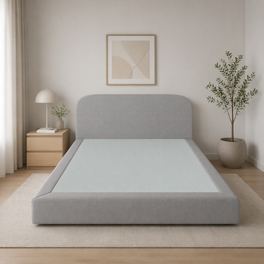 Eeeza Upholstered Bed Frame with Soft Cloud Headboard, King Size