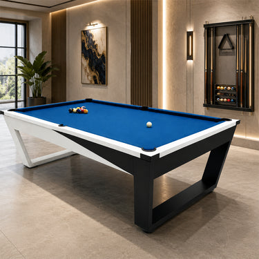 Pool Table with Marble Slate, Iron Legs and Complete Accessories, 8ft