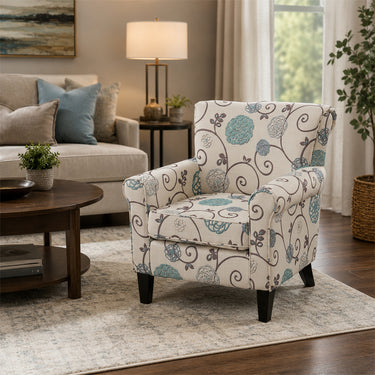 Eeeza Modern Single-seater Armchair, Fabric, Birch, Beige