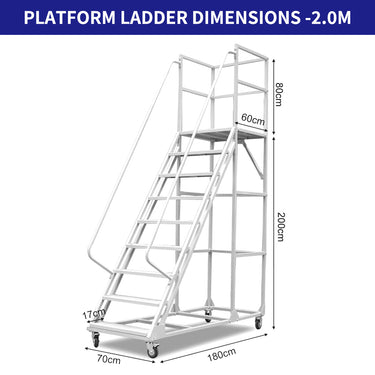 Portable Platform Ladder 1.5m,2m,2.5m,3m, Load capacity 200 kg