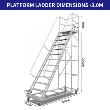 Portable Platform Ladder 1.5m,2m,2.5m,3m, Load capacity 200 kg
