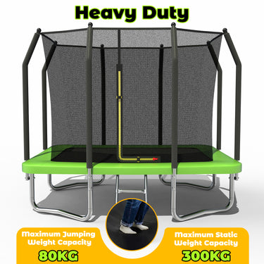 6FT x 9FT Outdoor Rectangular Trampoline ,Recreational Trampolines with Enclosure Net and Ladder