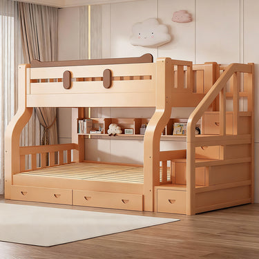 Eeeza Pine Wood Frame Bunk Bed Safety Rails Big Storage