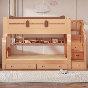 Eeeza Pine Wood Frame Bunk Bed Safety Rails Big Storage