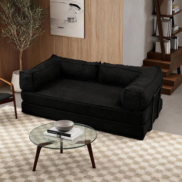 Eeeza Modern Minimalist Sofa Bed, Corduroy, Washable Cover, 2-seater