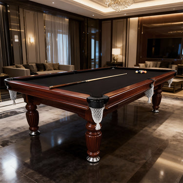 Eeeza 8FT Walnut Frame Slate Billiard Pool Table With Full Accessories