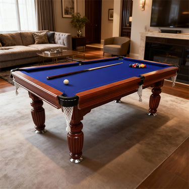Eeeza 8FT Walnut Frame Slate Billiard Pool Table With Full Accessories
