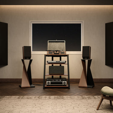 FITUEYES Eiffel AS07 Modern Record Player Stand, 4-Tier