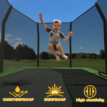 Eeeza Outdoor Trampoline, Rectangular, 100kg Capacity, 8*11 Ft