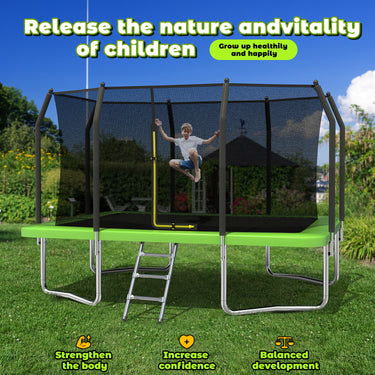 Eeeza Outdoor Trampoline, Rectangular, 100kg Capacity, 9*12 Ft