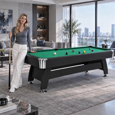 DOBO Billiard Table with Velvet Tablecloth and Accessories, MDF, 7ft