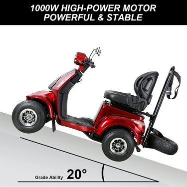 Eeeza AFDD Adjustable Electric Mobility Scooter, 1000W 60V 20Ah