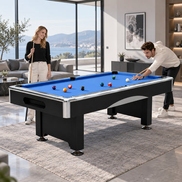 DOBO Billiard Pool Table with Velvet Tablecloth, Full Accessories, 8ft