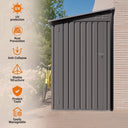 Eeeza Metal Tool House for Garden, 4*9 Ft, Gray