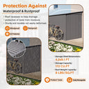 Eeeza Metal Tool House for Garden, 4*9 Ft, Gray