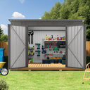 Eeeza Metal Garden Shed with 6 Vents & Double Swing Doors, 4*9 Ft