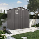 Eeeza Storage Shed with Side Window, Galvanised Steel, 6*3.5 Ft