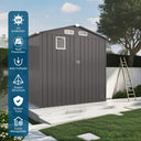 Eeeza Storage Shed with Side Window, Galvanised Steel, 6*3.5 Ft