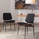 Eeeza Modern Dining Chairs Set, Upholstered PU Leather, 2Pcs