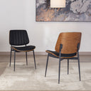 Eeeza Modern Dining Chairs Set, Upholstered PU Leather, 2Pcs