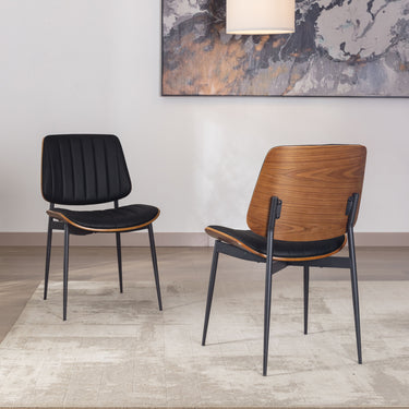 Eeeza Modern Dining Chairs Set, Upholstered PU Leather, 2Pcs