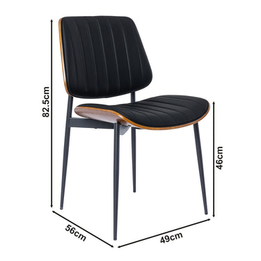 Eeeza Modern Dining Chairs Set, Upholstered PU Leather, 2Pcs