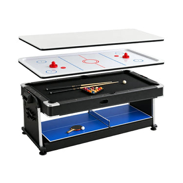 Eeeza 4 In 1 Multi-functional Game Table with Accessories, MDF, 7ft