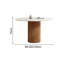 Eeeza Harmony Modern Dining Table, Sintered Stone and Wood, Round