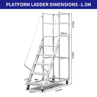 Portable Platform Ladder 1.5m,2m,2.5m,3m, Load capacity 200 kg