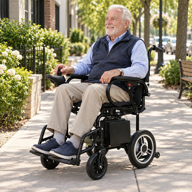 Eeeza 6013A Foldable Portable Electric Wheelchair, 1–6 km/h