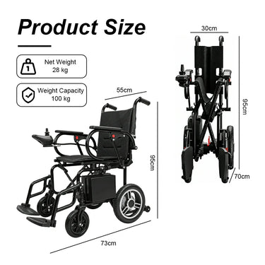 Eeeza 6013A Foldable Portable Electric Wheelchair, 1–6 km/h