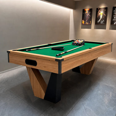 Pool Table with Ball Return and Wool Cloth, Full Accessories, 8ft