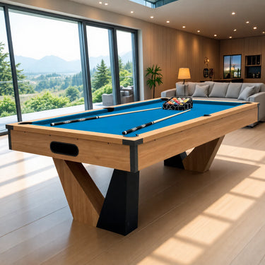 Pool Table with Ball Return and Wool Cloth, Full Accessories, 7ft