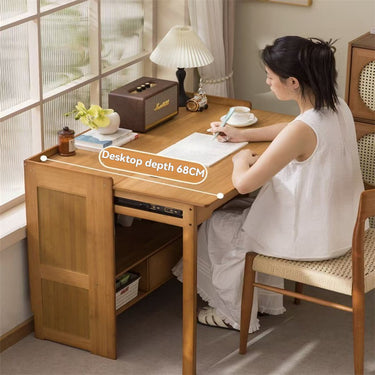 Eeeza Multi-functional Folding Desk for Students, Bamboo