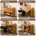Eeeza Multi-functional Folding Desk for Students, Bamboo