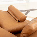 Eeeza Modern Deep-Seated Sofa, Two-seater, Faux Leather, Brown