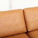 Eeeza Modern Deep-Seated Sofa, Two-seater, Faux Leather, Brown