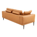 Eeeza Modern Deep-Seated Sofa, Two-seater, Faux Leather, Brown