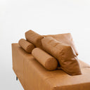 Eeeza Modern Deep-Seated Sofa, Two-seater, Faux Leather, Brown