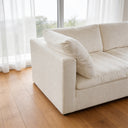 Eeeza Modular Sectional Sofa with Ottoman, 3-seater, Chenille, White