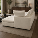 Eeeza Modular Sectional Sofa with Ottoman, 3-seater, Chenille, White
