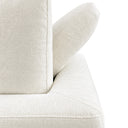 Eeeza Modular Sectional Sofa with Ottoman, 3-seater, Chenille, White