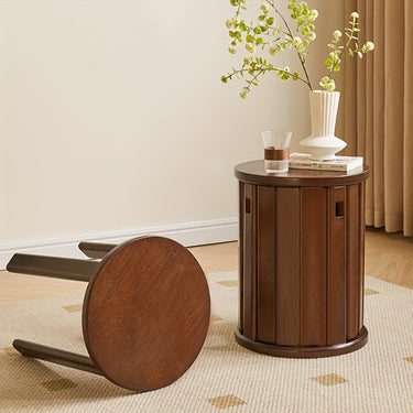 Eeeza Classic Stools Set for Living Room, Wood, 4pcs
