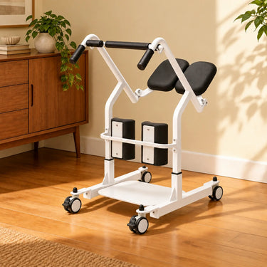 Eeeza HD006 Transfer Stand-up Wheelchair, Steel, 135kg Capacity, White
