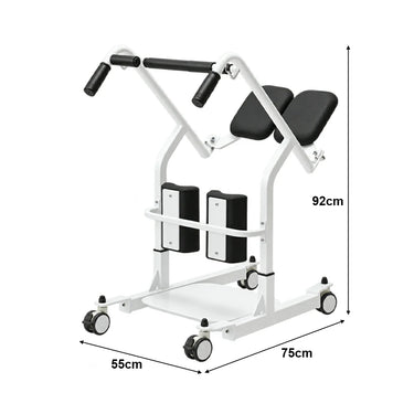 Eeeza HD006 Transfer Stand-up Wheelchair, Steel, 135kg Capacity, White