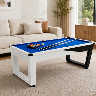 Pool Table with Marble Slate, Iron Legs and Complete Accessories, 7ft