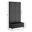 Eeeza Outdoor Flower Rack with Trellis and Wheels for Patio, Metal